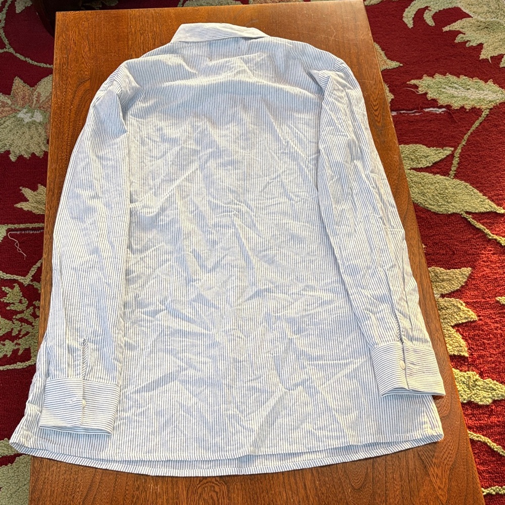 Sam Edelman Pin Striped Shirt Dress or Nightshirt with Floral Embroidery Large - Picture 8 of 9